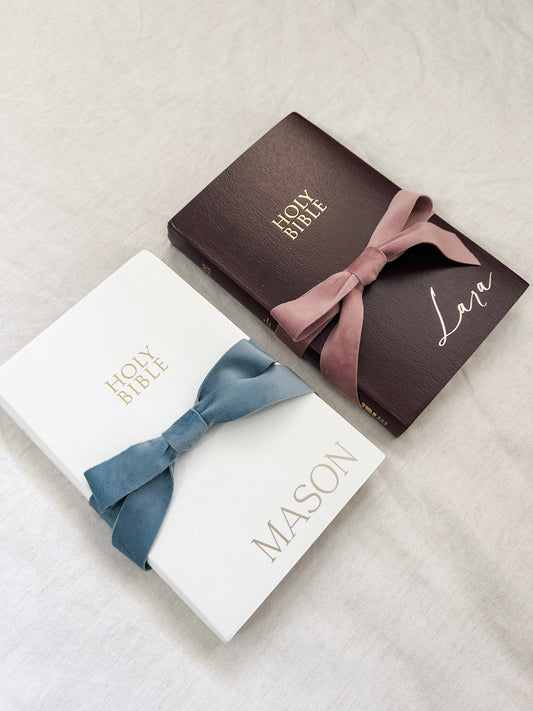 Personalised Bible Gift Set | Custom Bible and Acrylic Prayer Keepsake