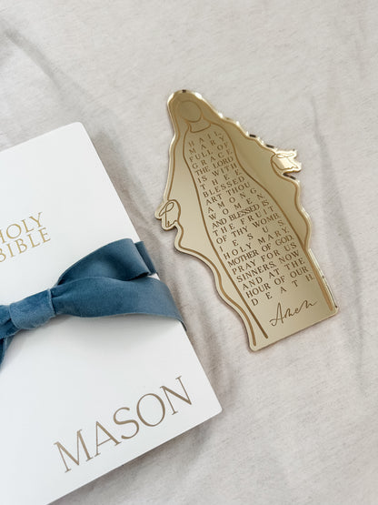 Personalised Holy Communion Gift Set | Custom Bible and Acrylic Prayer Keepsake